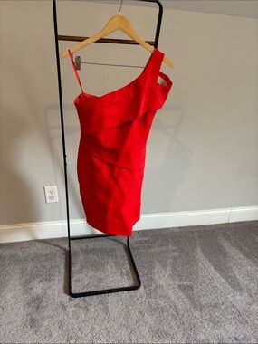 BCBG one shoulder body con dress
